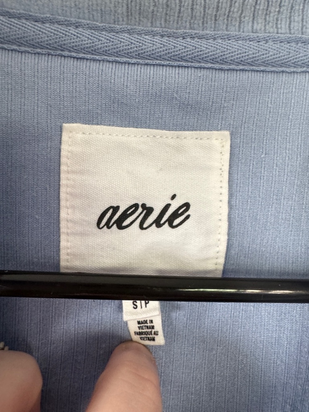 aerie Light Blue Cropped Corduroy Bomber Jacket / BB28 - Picture 3 of 3
